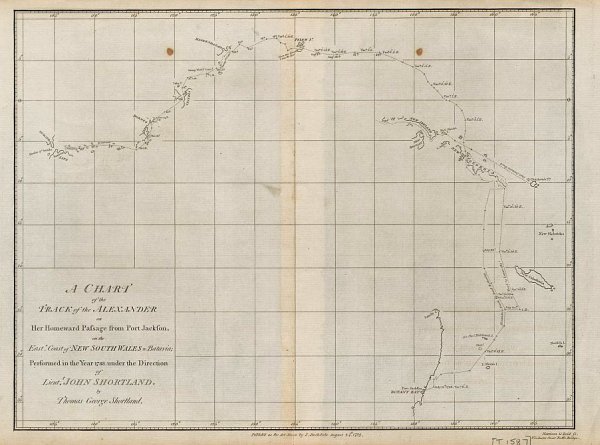 Antique MapArt : 1789 T. Shortland 'A chart of the track of the ...